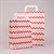 Red & Cream Chevron Flat Handle Paper Carrier Bags