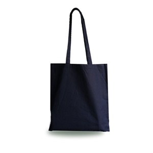 Navy Blue Cotton Shopping Carrier Bags with Long Handle