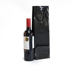 Black Gloss Wine Bottle Gift Bags