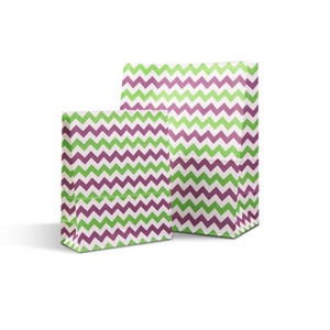 Green & Purple Chevron Pick n Mix / Popcorn Paper Bags