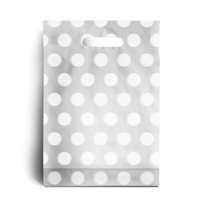 White Polka Dot Degradable Plastic Carrier Bags