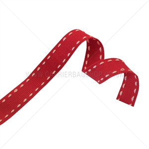 Red Stitched Grosgrain Ribbon