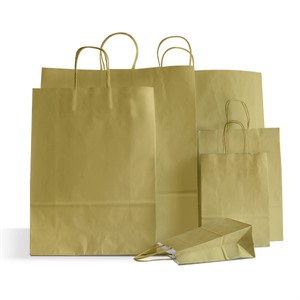 Gold Paper Carrier Bags with Twisted Handles