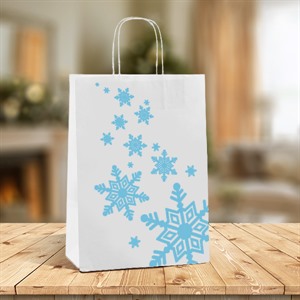 Blue Snowflake Design Paper Carrier Bags