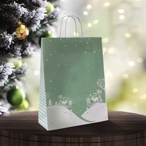 Festive Forest Design Paper Carrier Bags
