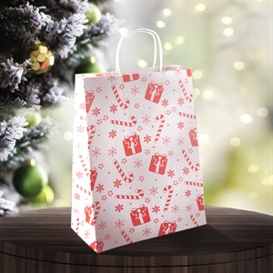 Candy Cane Paper Carrier Bags