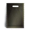 Black and Gold Stripe Plastic Carrrier Bags
