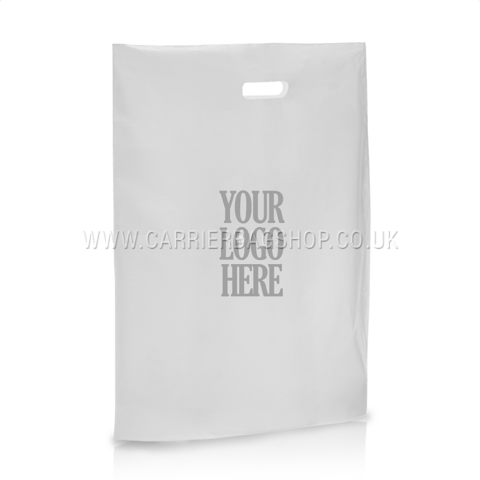 Printed Clear Plastic Carrier Bags - 2 Colours 2 Sides