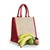 Natural Jute Red Trim Bags with Luxury Padded Handles