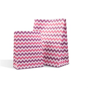 Shocking Pink & Purple Chevron Pick n Mix / Popcorn Paper Bags