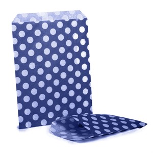 Dark Blue Polka Dot Paper Bags