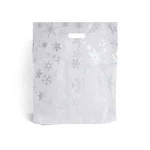 Silver Snowflake Classic Christmas Carrier Bags