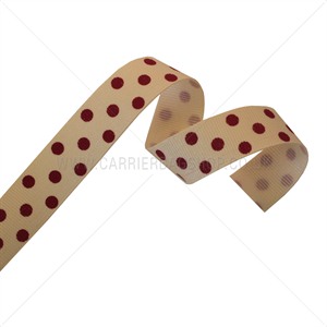 Cream Grosgrain Ribbon with Red Polka Dots [2]