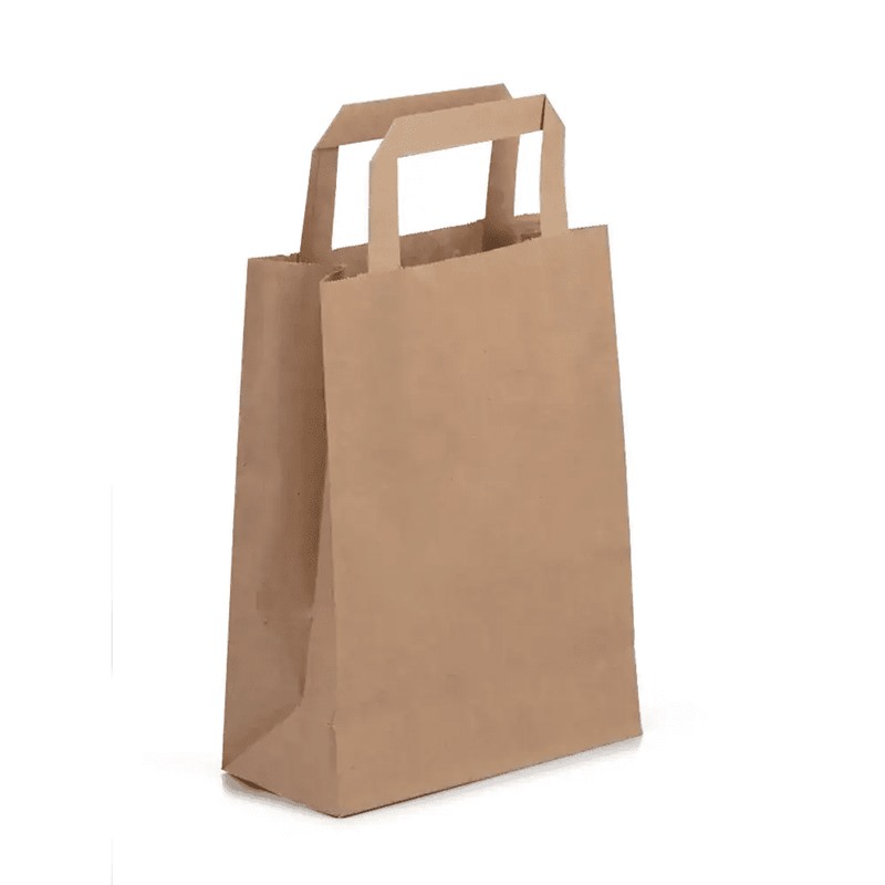Recycled Brown Bags with Flat Handles | Take Away Bags