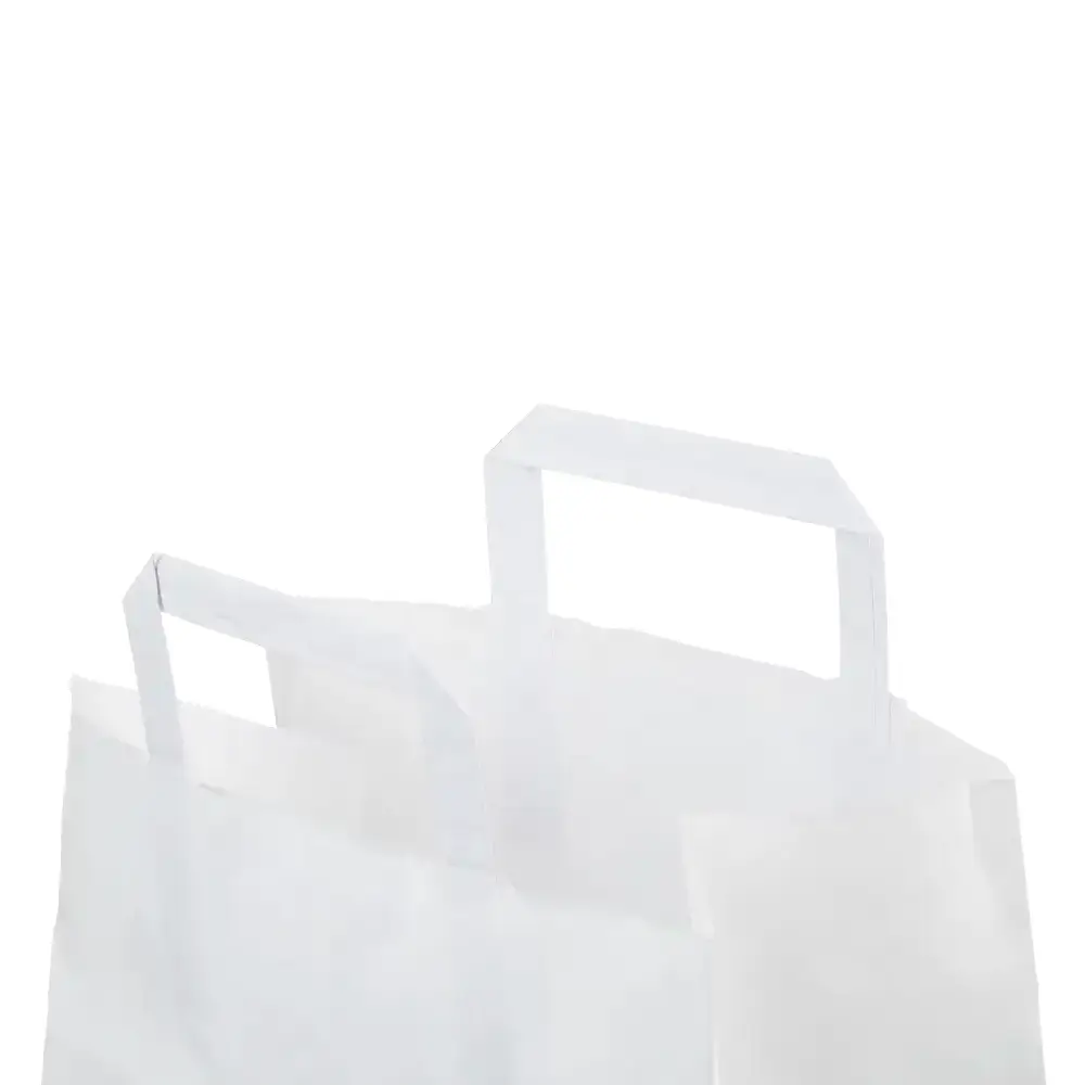 White Patisserie Bags with Flat Handles Carrier Bag Shop
