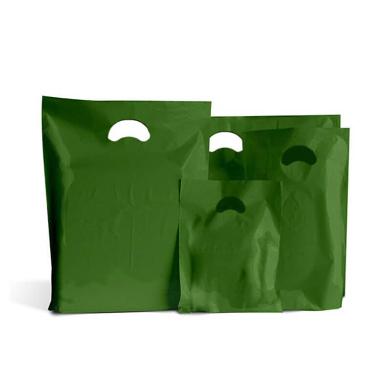 Harrods 100 Plastic Plain Harrod Green Carrier Bags 