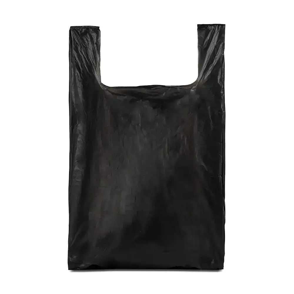 Recycled Black Vest Style Plastic Carrier Bags Carrier Bag Shop
