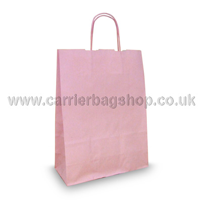 Pastel Pink Paper Carrier Bags | Coloured Paper Bags |Carrier Bag Shop