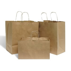 Brown Wide Base Paper Carrier Bags With Twisted Handles - 38cm x 38cm + 25cm
